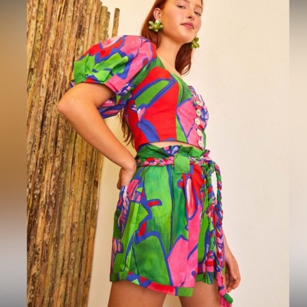 FARM Rio Colorful High Waist Shorts